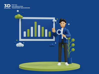 3d 商人人物插图(3d businessman character illustration)