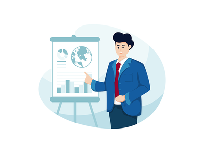 商人正在分析收入图表(Businessman is analysing the income chart)