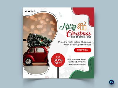 圣诞特卖提供社交媒体模板(Christmas Sale Offers Social Media Templates)