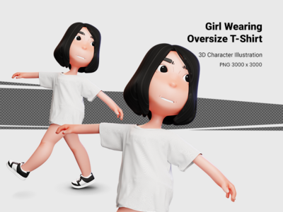 3D 女孩插图(3D girl illustration)