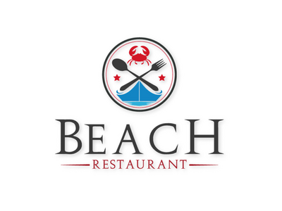 海滩餐厅标志设计(Beach Restaurant Logo Design)