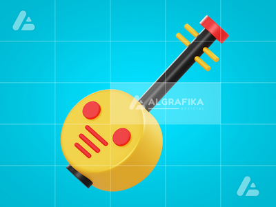 3d 插图中国传统吉他(3d illustration traditional chinese guitar)