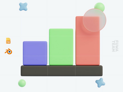 条形图 - 3D 商业和金融图标包（正面）(Bar chart - 3D Business and Finance icon pack (front))