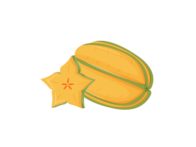 杨桃卡通矢量图(Carambola cartoon vector illustration)