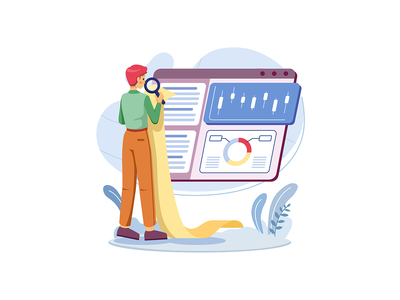 商人分析股票市场插图(Businessman analyzing stock market Illustration)