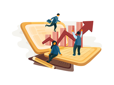 业务增长图概念(Business Growth Illustration Concept)