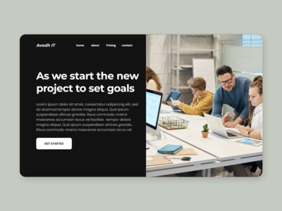 公司网页登陆页面深色(Company Web Landing Page Dark)