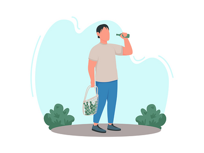 酗酒 2D 矢量网页横幅、海报(Alcoholism 2D vector web banner, poster)