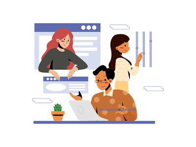 商务人士一起工作，互相帮助(Business people working together and helping each other)