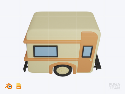 大篷车 - 3D 露营插图包(Caravan - 3D Camping Illustration Pack)