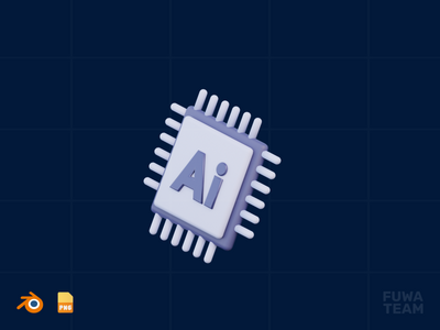 人工智能 - 3D NFT 插图(Artificial Intelligence - 3D NFT illustration)