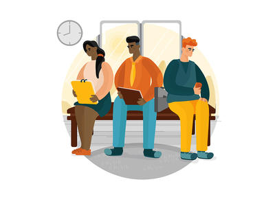 等待工作面试的商界人士。(Business people waiting for Job Interview.)