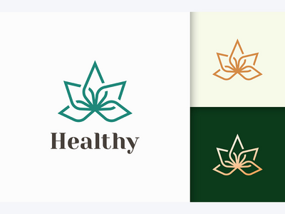 用于健康或诊所的花形美容或健康标志(Beauty or Health Logo in Flower Shape For Wellness or Clinic)