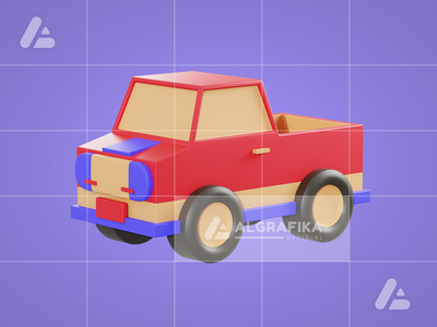 3d 插图皮卡车对象(3d illustration pickup car object)