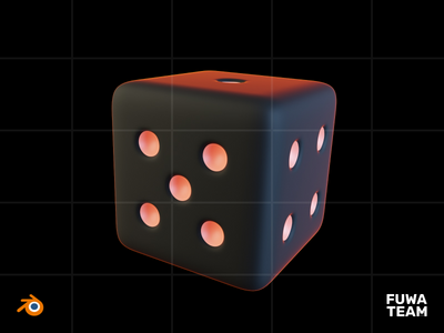 3D 游戏项目在黑暗插图包中发光 - 骰子(3D Game item glow in the dark illustration pack - Dice)