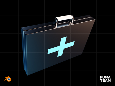 3D 游戏设备在黑暗插图包中发光 - 医疗套件(3D Game equipment glow in the dark illustration pack - Medical Kit)