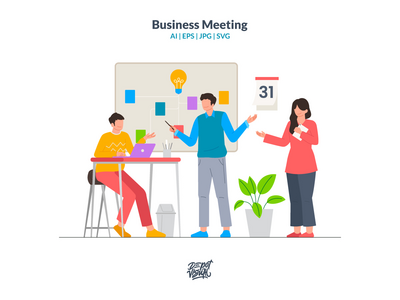 商务会议-启动图(Business Meeting - Startup Illustration)