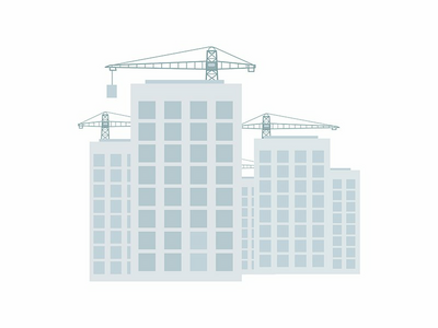 建筑公寓大楼半平面彩色矢量对象(Building apartment complex semi flat color vector object)