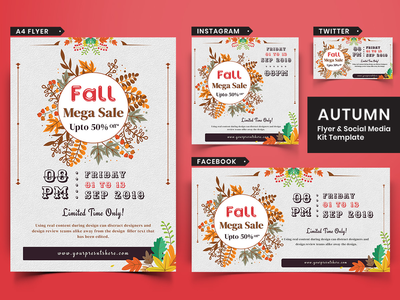 秋季节日传单和社交媒体包 17(Autumn Festival Flyer & Social Media Pack-17)