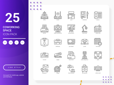 共享空间图标包(Coworking Space Icon Pack)