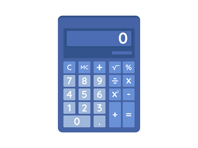 计算器半平面颜色矢量对象(Calculator semi flat color vector object)