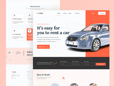 租车登陆页面(car rent landing page)