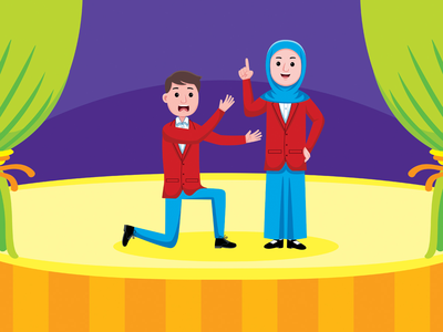 演员职业矢量图(Actor Profession Vector Illustration)