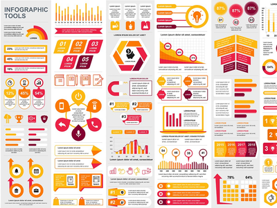 用于演示的集合信息图表元素(Collection Infographic Elements for Presentation)
