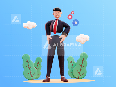 3d 字符商人图(3D Character Businessman Illustration)