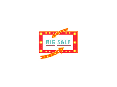 大甩卖矢量广告板标志图(Big sale vector advert board sign illustration)