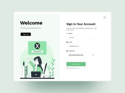 帐户注册概念标题(Account Sign up Concept Header)