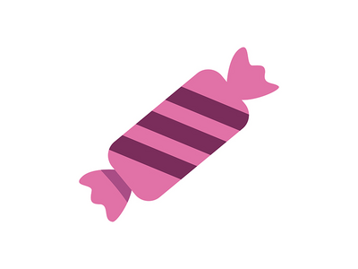 带有粉红色包装半平面颜色矢量对象的糖果(Candy with pink wrapper semi flat color vector object)