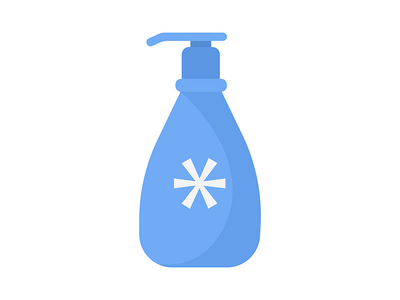 具有防腐半平面彩色矢量对象的瓶子(Bottle with antiseptic semi flat color vector object)