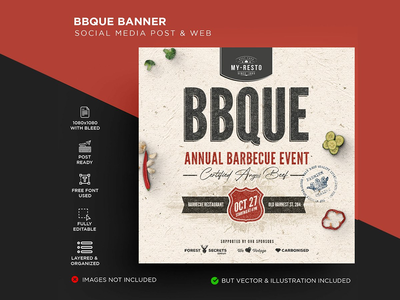 烧烤派对传单(BBQ Party Flyer)