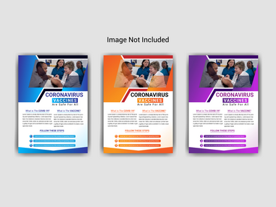 医疗 Covid-19 疫苗接种传单模板设计(Medical Covid-19 vaccination flyer template Design)