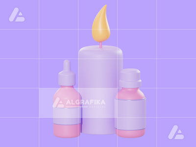 3d 插图芳香疗法对象(3d illustration aroma therapy object)