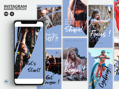 挑战 - 健身 Instagram 故事模板(Challenge - Fitness Instagram Stories Template)