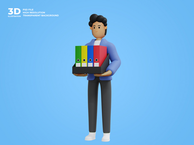 3d 业务人字符图(3d business man character illustration)