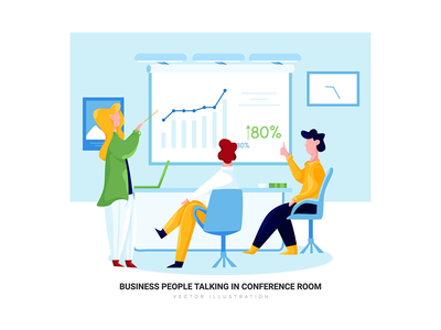 商务人士在会议室交谈(Business People Talking in Conference Room)