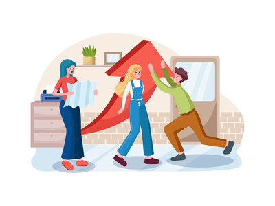 业务团队合作理念。改变方向，谋划新战略。(Business teamwork concept. Change of a direction, planning new strategy.)