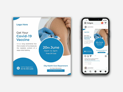 Covid-19 疫苗接种计划社交媒体横幅(Covid-19 Vaccination Program Social Media Banner)