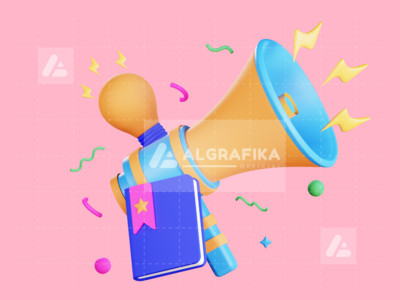 3D 扩音器商业插画(3D Megaphone Business Illustration)