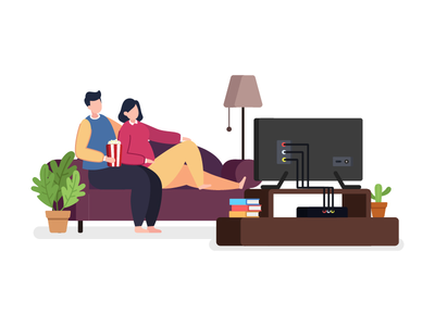 看电视的情侣(Couple watching TV)