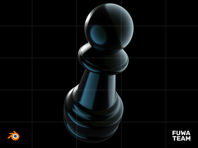 3D 国际象棋游戏在黑暗插图包中发光 - Pawn(3D Chess game glow in the dark illustration pack - Pawn)