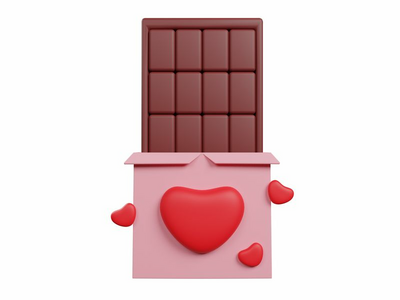 巧克力-爱 3d 插图(Chocolate - Love 3d illustration)