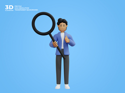 3d 业务人字符图(3d business man character illustration)