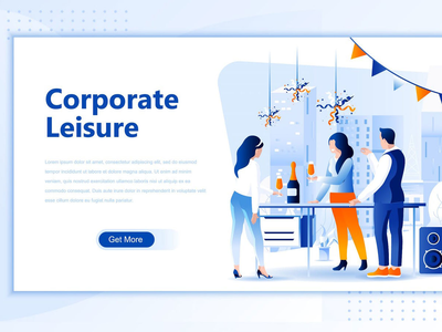 企业休闲平面登陆页标题(Corporate Leisure Flat Landing Page Header)