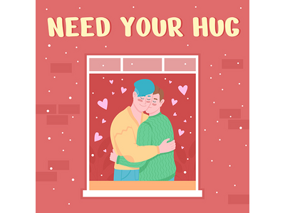 情侣拥抱社交媒体帖子模型(Couple embrace social media post mockup)