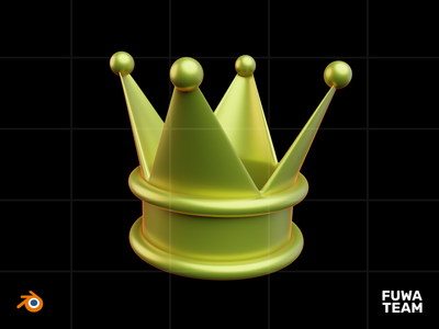 3D 游戏物品在黑暗中发光插图包 - 皇冠(3D Game Item Glow In The Dark Illustration Pack - Crown)