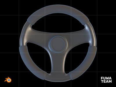 3D 游戏物品在黑暗中发光插图包 - 汽车转向（前）(3D Game Item Glow In The Dark Illustration Pack - Car Steer (Front))